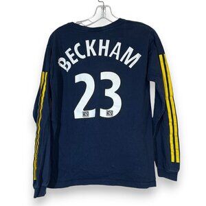 Adidas LA Galaxy Beckham Shirt Soccer Blue Large